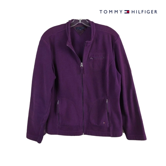 Tommy Hilfiger Tops - Tommy Hilfiger Wm XL Purple Fleece Full Zip Top